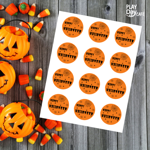 Happy Halloween Spider Sticker, Set of 12