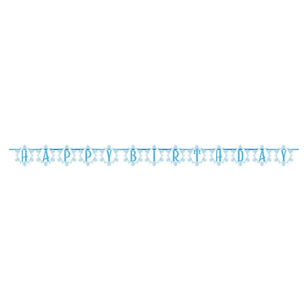 snow princess happy birthday banner