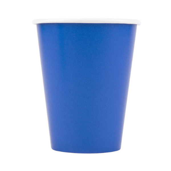 superhero cobalt blue, 9 ounce hot and cold paper cup
