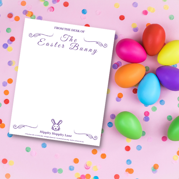 Easter Bunny Letterhead, 8.5" x 11"