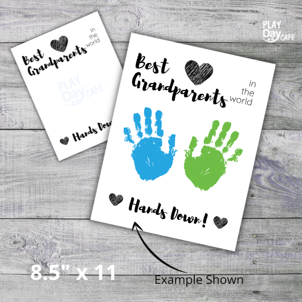 best grandparents in the world, child handprint craft