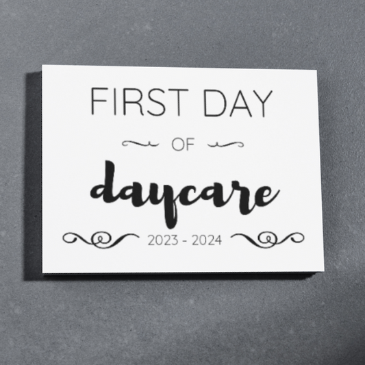 First Day of School Sign, 8.5" x 11", Black and White Print