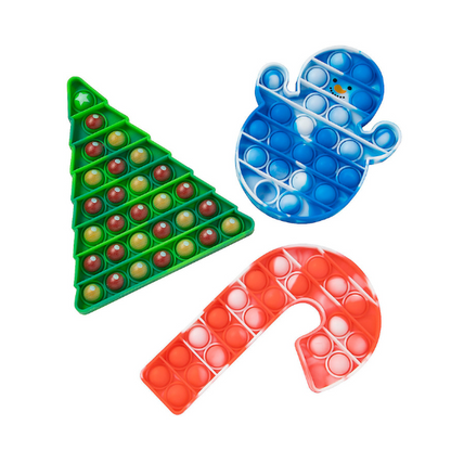 Christmas Fidget Popping Toys, Christmas Tree, Snowman, Candy Cane