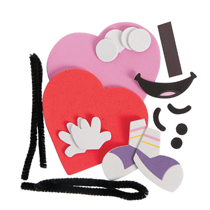 pink and red emoji heart valentine's day craft kit pieces