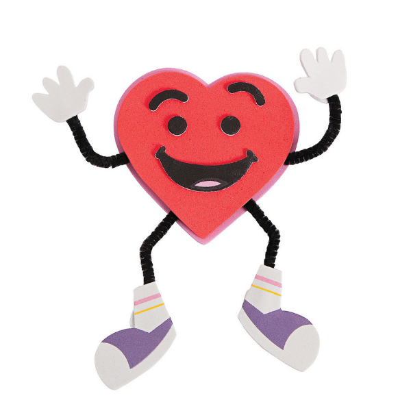 pink and red emoji heart valentine's day craft