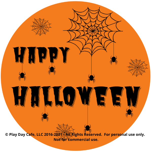 Happy Halloween Spider Sticker, Set of 12