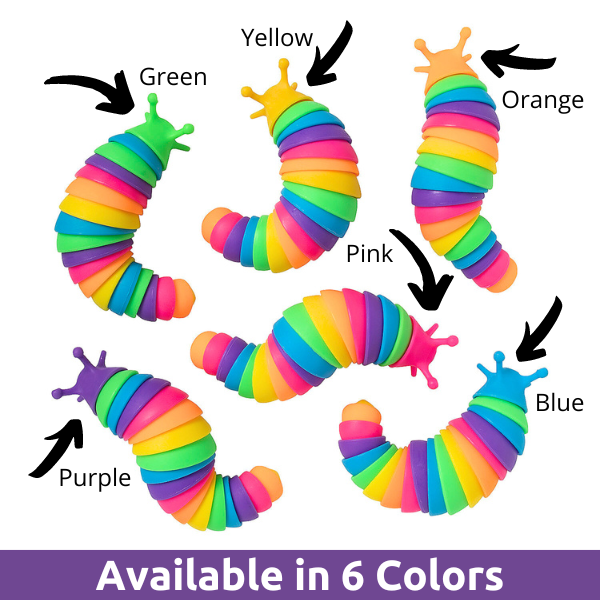 rainbow fidget slug sensory toy color choices