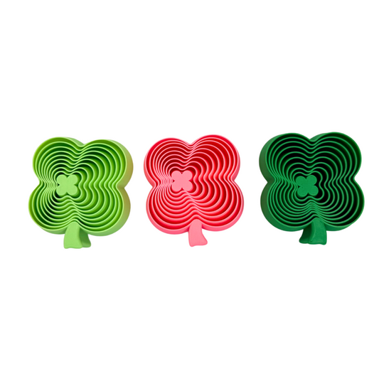 Clover-Shaped Layered Fidget Toy Bundle in green, light green, & pink for St. Patrick's Day fun & stress relief