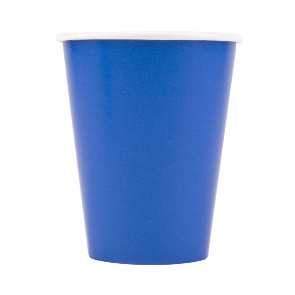 superhero cobalt blue, 9 ounce hot and cold paper cup 