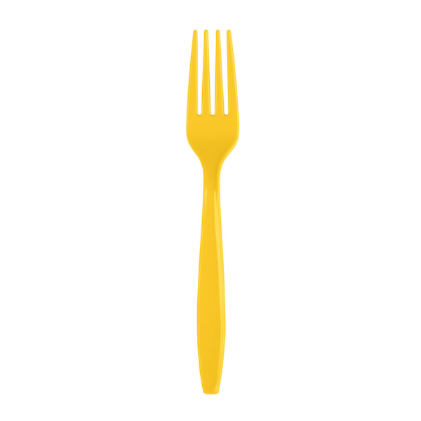 superhero yellow heavy duty plastic fork