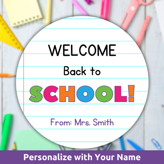 personalized teacher, welcome back to school sticker
