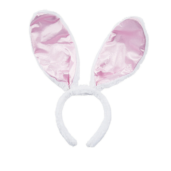 White with pink bunny ears, Soft Easter Bunny Ears Headband for kids