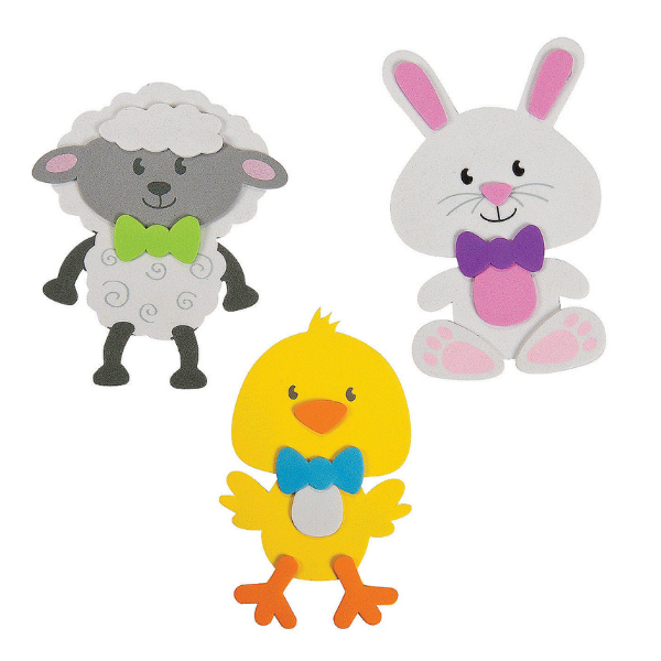 Adorable bunny, lamb and chick magnet craft