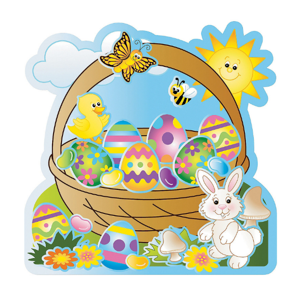 easter bunny basket sticker scene craft to decorate your own easter bunny basket