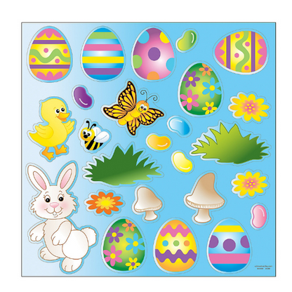Easter Bunny Basket Sticker Scene Craft with FREE Digital Download, (qty 6)