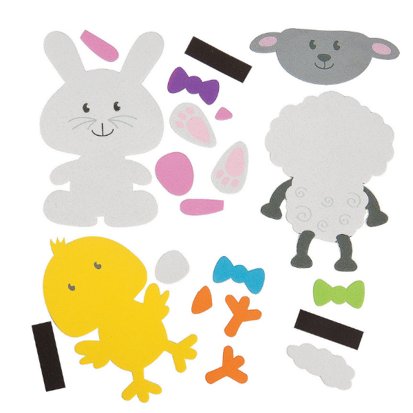 Adorable bunny, lamb and chick magnet craft