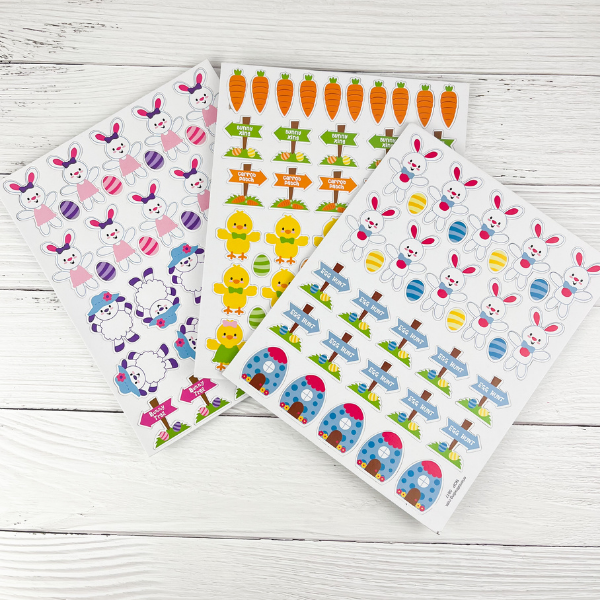 Adorable Easter stickers with bunnies and chicks