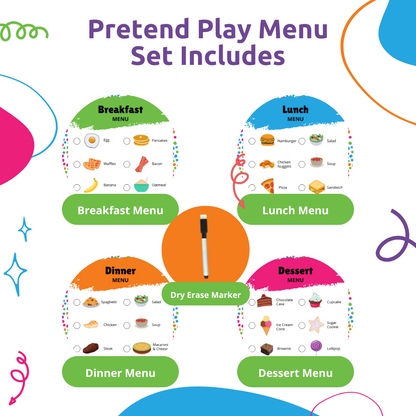 Pretend Play Menu Set